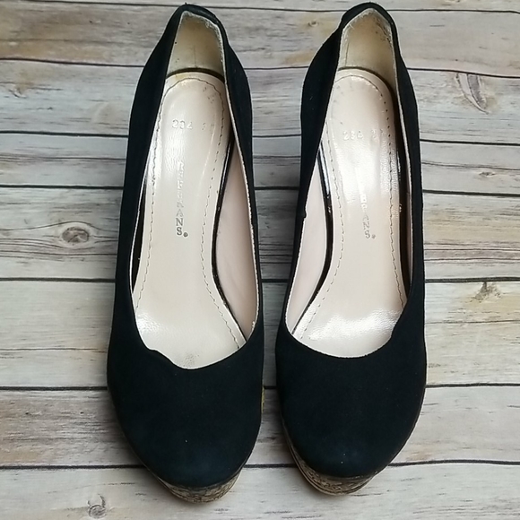 Referans - Suede Pumps with Cork Wedge Heels - Picture 3 of 8